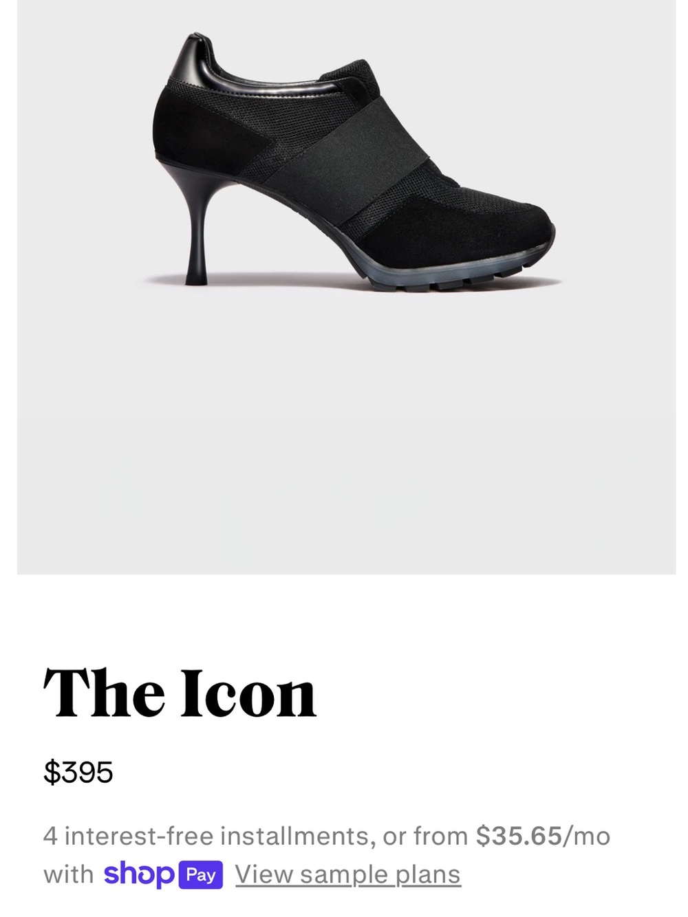 Women's Black Slip-On Heeled Sneaker -